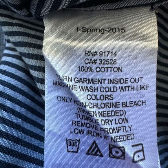 Armani Exchange Slim Fit Button Up Long Sleeve Shirt Striped Mens Size XS - Picture 10 of 10